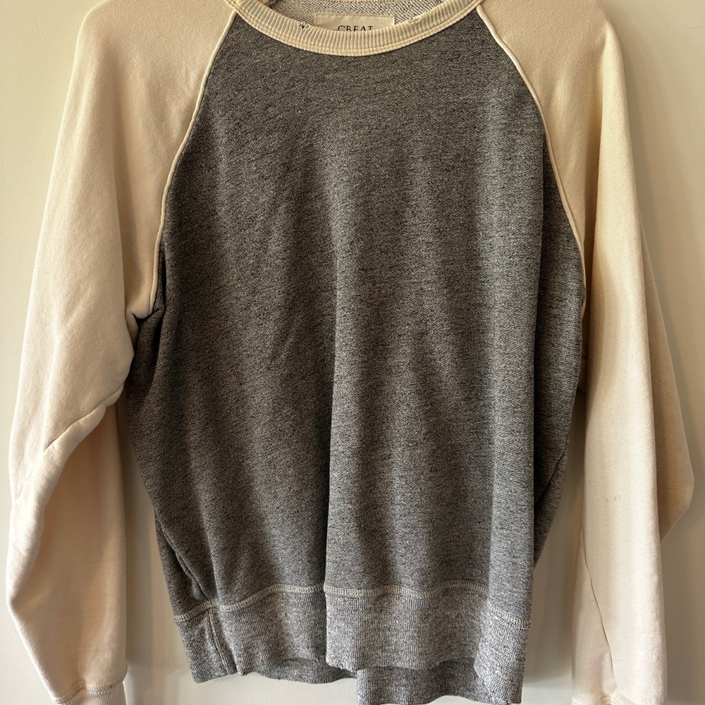 The Great Gray and Cream Raglan Sweatshirt